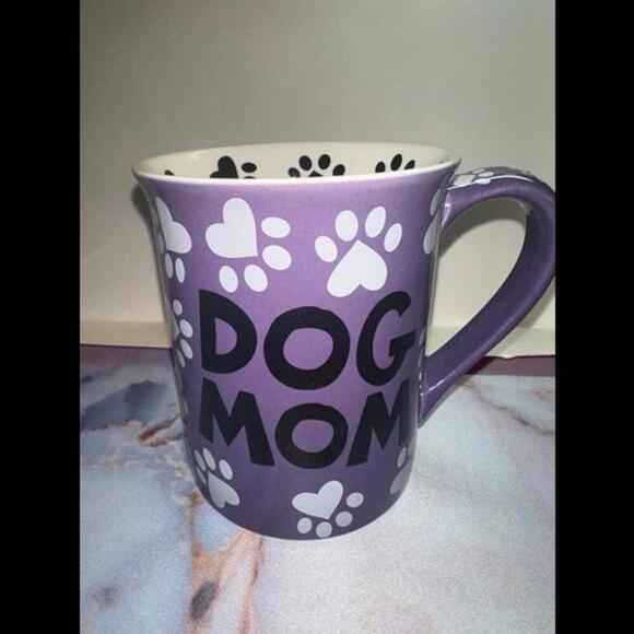 Paw-fect Brew: 'Dog Mom' 16 oz. Stoneware Mug - Celebrate Canine Love in Color! - Picture 2 of 4